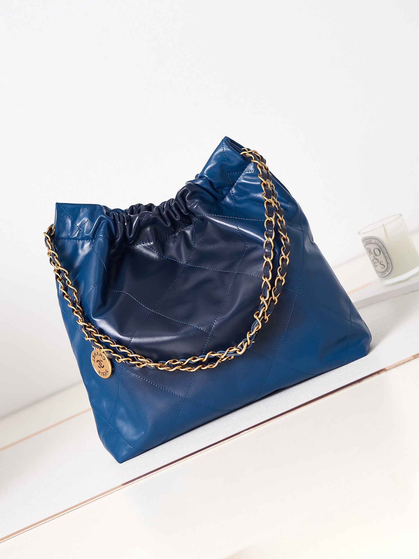 Calfskin 22 Small Handbag Shoulder Bag AS3260 Blue